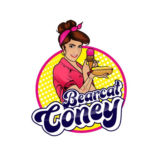 G-Rated Cartoon PinUp Girl girl logo for Retro Coney Hotdog restaurant Design by MALATHY