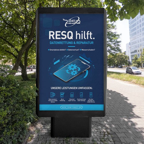 Clean & Nice Poster for Cell Phone Repair & Data Rescue Company Design by inventivao