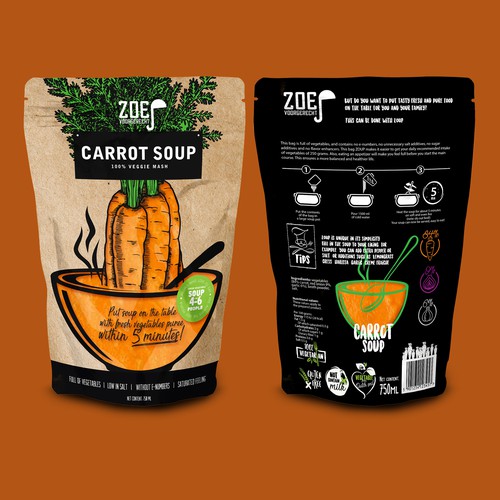 Modern / trendy soup packaging! Design by RUDI STUDIO