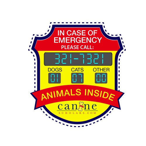 Pet Alert Sticker Design, FRESH NEW EYE CATCHING | Signage contest