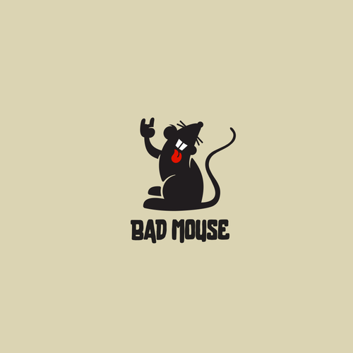 Bad Mouse - logo of a mischievious mouse with an edge Design von yellow.lemon
