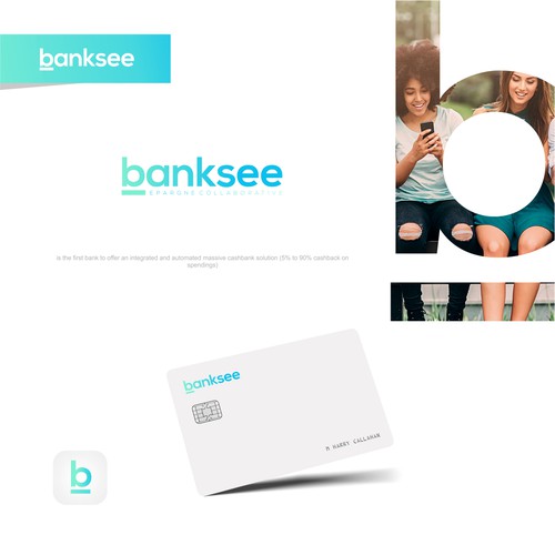 "BANKSEE - Disruptive Mobile Bank" winning Logo design