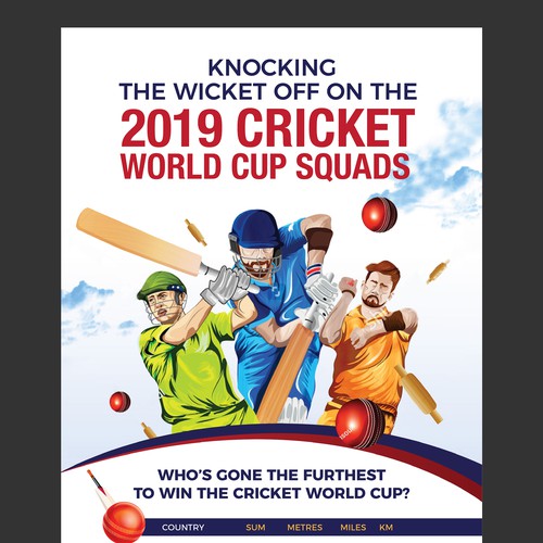 Designs Fun Cricket Player Stats for ICC World Cup Infographic contest