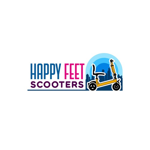 Fun, bright colored, modern logo for theme park scooter rental Design by The Last Hero™