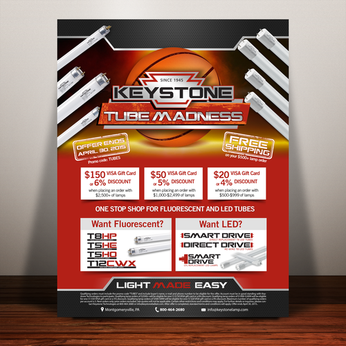 Keystone lighting madness flyer led and fluorescent tubes