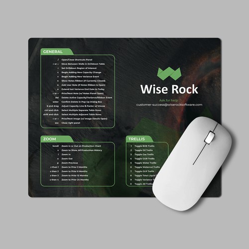 Mouse Pad Image to Showcase Company Logo & Software Hotkeys (7.75×9.25″ Mouse Pad) Design by dkuadrat™