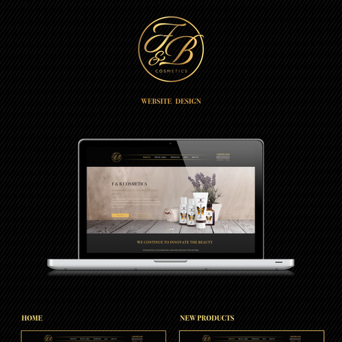 Black & gold themed website design Design by NickMiar