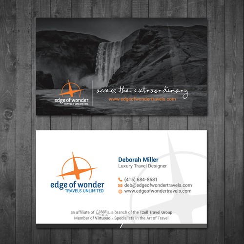 Create a card that exudes the awesomeness of luxury adventure travel Design by Tcmenk