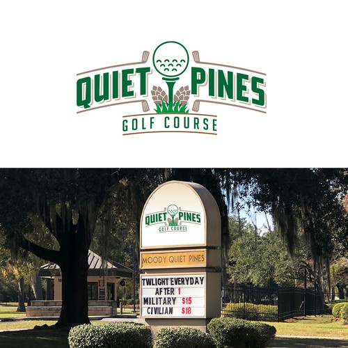 Quiet Pines Golf Course in the deep south classic with a fun twist! Design réalisé par logoswithimpact