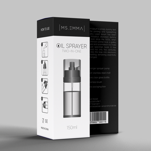 Luxury and Slim Design for a Olive Oil Sprayer Packaging Design réalisé par SONUPARMAR