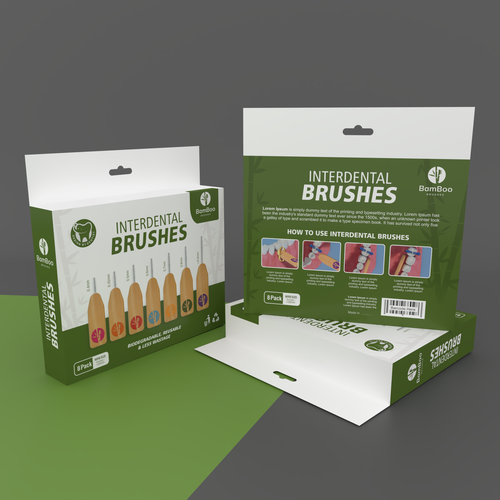 Cardboard outer packaging for Dental interdental brushes eco friendly