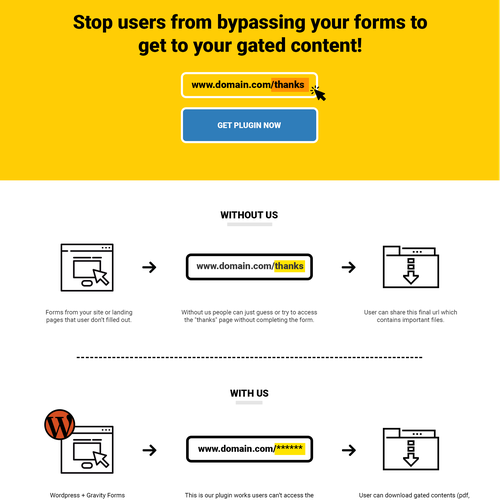 Design a landing page for Wordpress plugin - Abrupt, simple, fast, niche Design by jezz