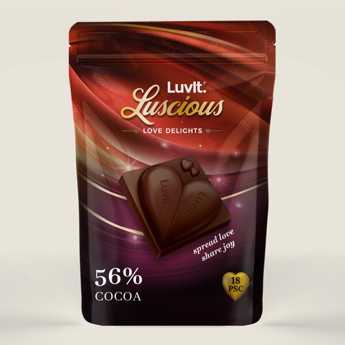 Design a standout label for a Premium Chocolate Homepack Design réalisé par Radmilica