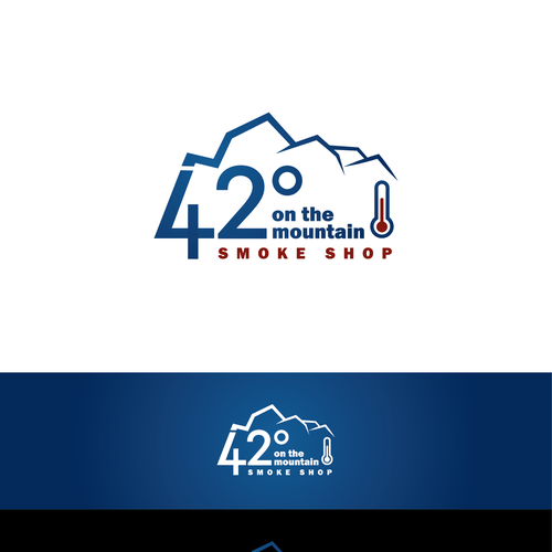 Create logo as the 42° is to look like 420 and then some mountains
and put "on the mountain" under smoke shop
 Design by BURUKDesign©