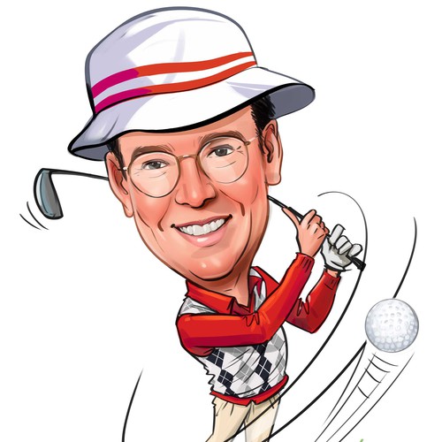 Famous Golf Caricature Diseño de Abhijith Sketches