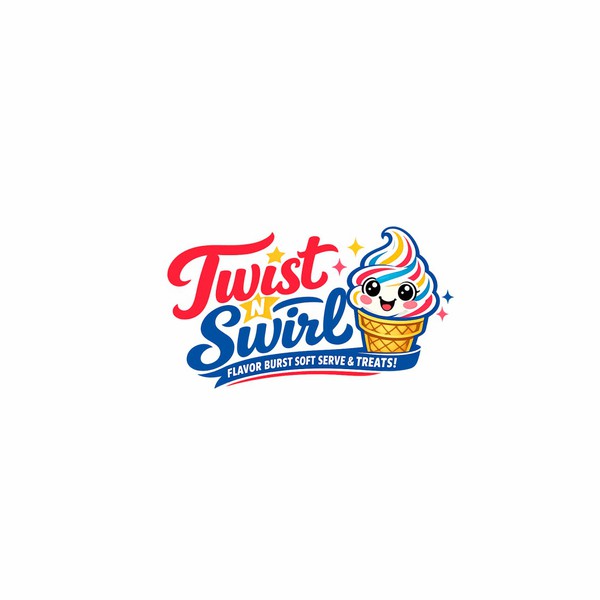 Twist N Swirl — Bright & Playful Ice Cream Trailer Logo Concept