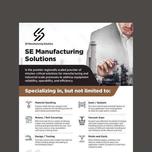 Clean single page line card for potential customers Design by VTRA