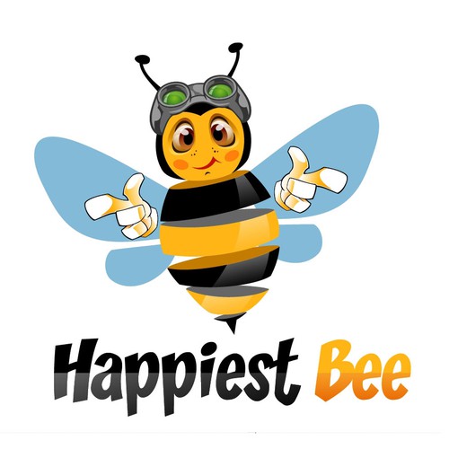 Design a cute, happy logo for Happiest Bee.-ontwerp door Sergey_ZV