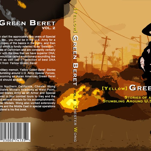 book cover graphic art design for Yellow Green Beret, Volume II Design by hellopogoe