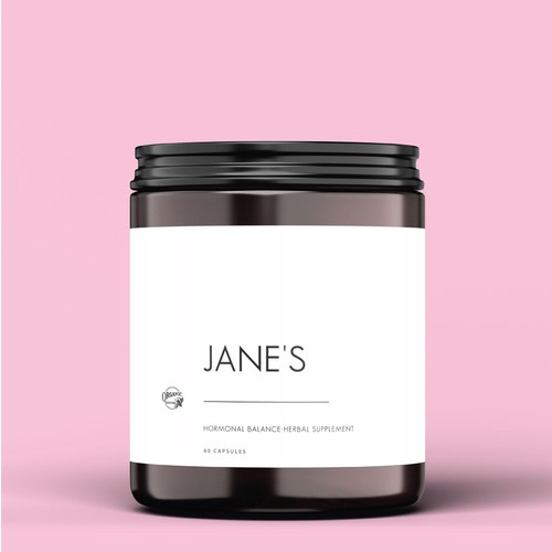 Minimal supplement label design Design by by_tola