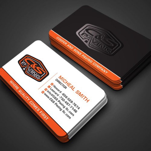 We are an asphalt paving company  card with character, style, stands out from everyone nothing bland no white ,add stuff Design réalisé par RENEXIT