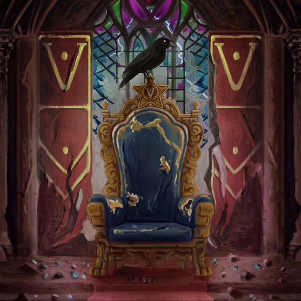 Oil or Watercolor illustration of a dual throne room | History is written by the "Victor"