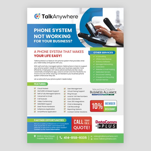 TalkAnywhere Sales Flyer Design by idea@Dotcom