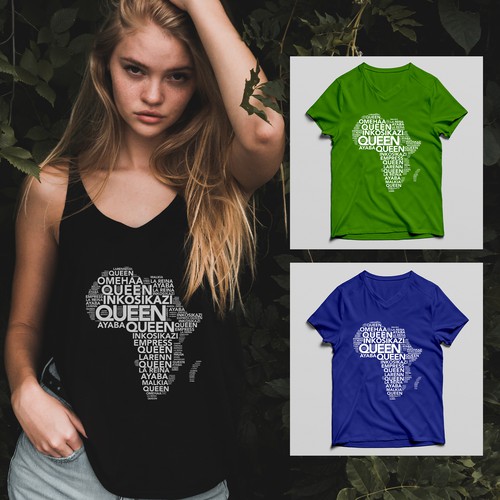 African Diaspora "QUEEN" Dialect T-Shirt Design Design by ✨vijays~amazing✨