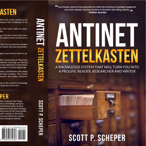 Design the Highly Anticipated Book about Analog Notetaking: "Antinet Zettelkasten" Design por TopHills