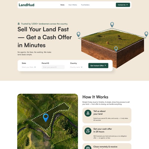 Designs | Landing Page for Land Buying Website | Landing page design ...