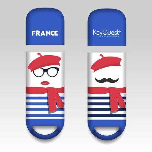 "Create the KeyOuest's new USB key design - Créer le design de la nouvelle clé USB France de KeyOuest" winning Illustration or graphics by athyan™