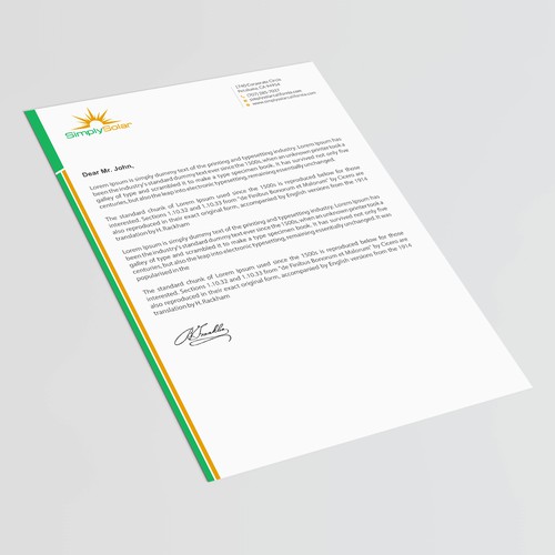 "Renewable Energy Company Letterhead" Design réalisé par thinkweb art