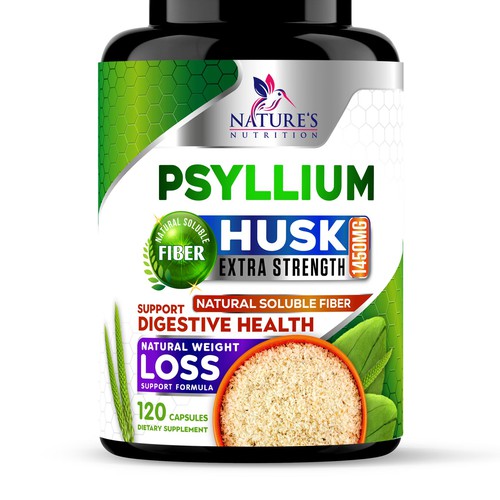 Natural Psyllium Husk Capsules Design needed for Nature's Nutrition Design by JOHN's_AlphaCreation