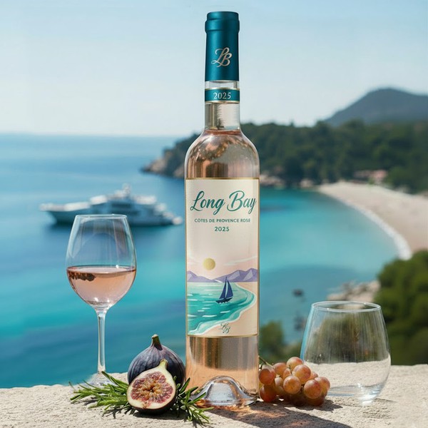 Label for Long Bay Rosé.