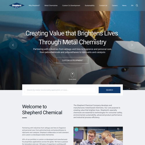 Chemical Company looking for Homepage Facelift Design by Moongod Std.