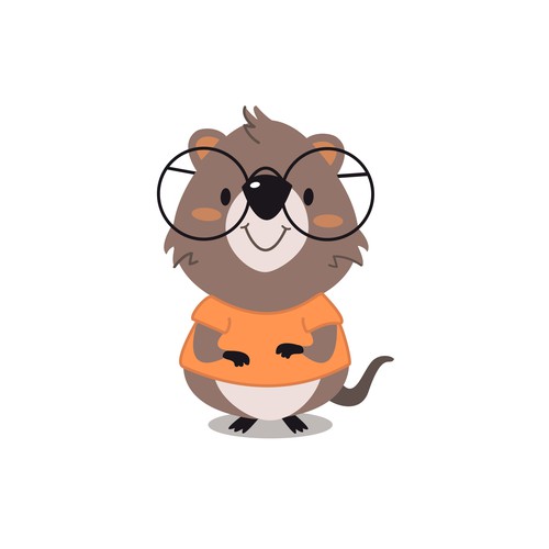 Quokka (the happiest animal in the world) mascot for AI powered wellness app Design by majavillosa