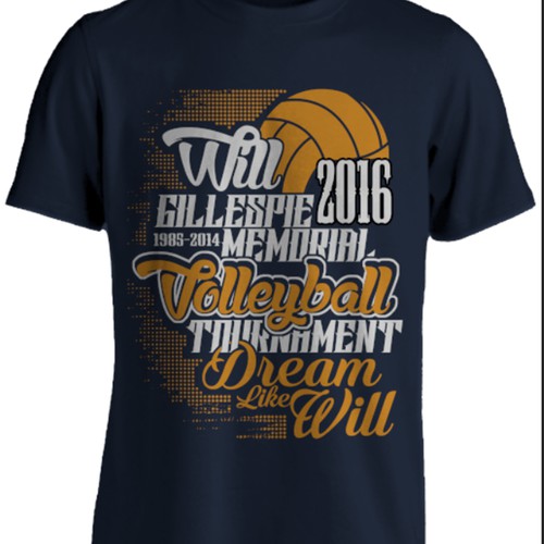 Design a fresh T-shirt for a memorial volleyball tournament | T-shirt ...