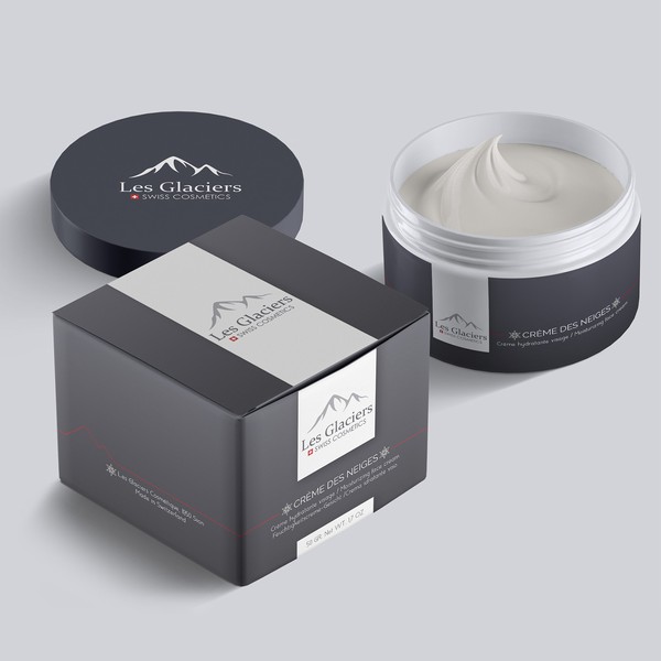  packaging de la marque de cosmétique de luxe "Les Glaciers"