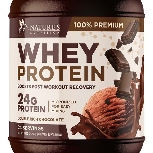 Tasty Whey Protein Chocolate Design Needed for Nature's Nutrition Design réalisé par FreshApple