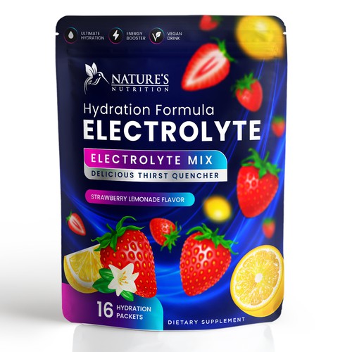 Refreshing Hydration Electrolytes Design Needed for Nature's Nutrition Design by Davi Giolo ★