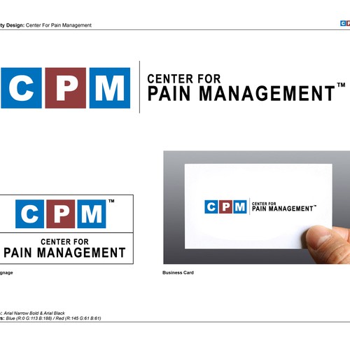 Center for Pain Management logo design デザイン by crazygraphics123