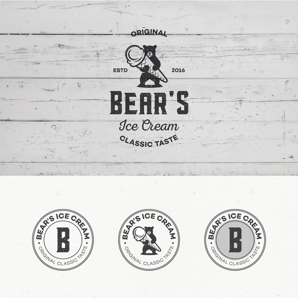 Logo design for Bear's Ice Cream.