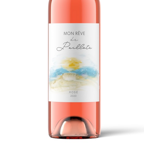 Rosé Wine Label " Mon rêve de Paillote" ("My dream of beach bar") Design by b_crea