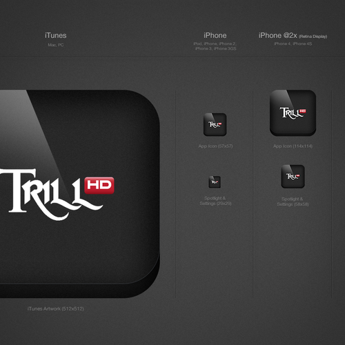 App Icon Design for TrillHD iOS App Design by PHI RHYTHMUS