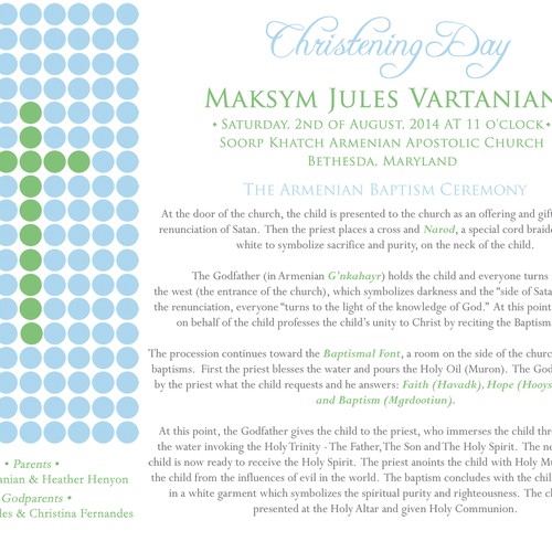 recreate a Christening flyer Design by Ela Designs