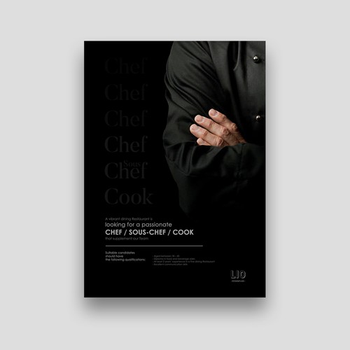 Job recruitment Poster for modern Premium Restaurant Design by DayArts