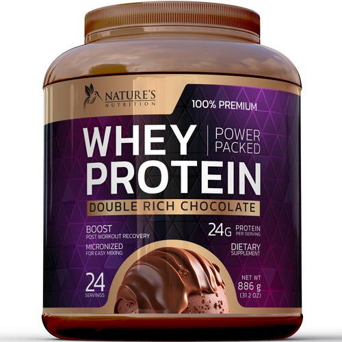 Diseño de Tasty Whey Protein Chocolate Design Needed for Nature's Nutrition de R O S H I N