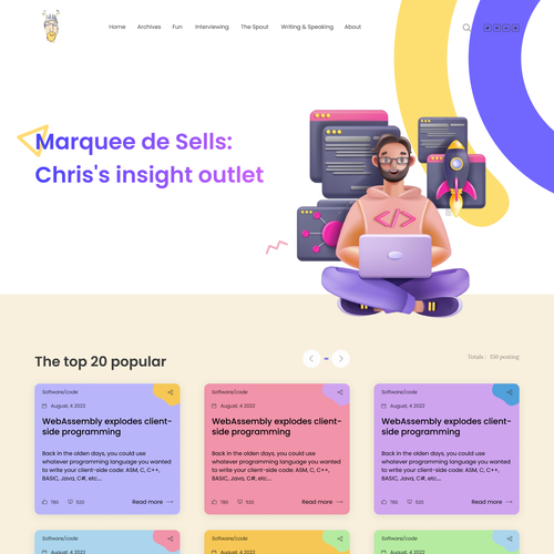 modern redesign for fun technical blog site Design by Xbeezi
