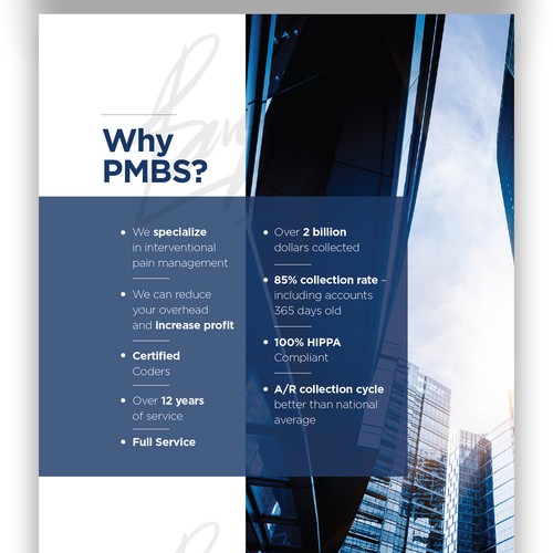 Medical Billing Company 2 fold brochure content provided future
