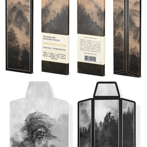 Mystical and elegant packaging for handmade natural incense Design by bcra